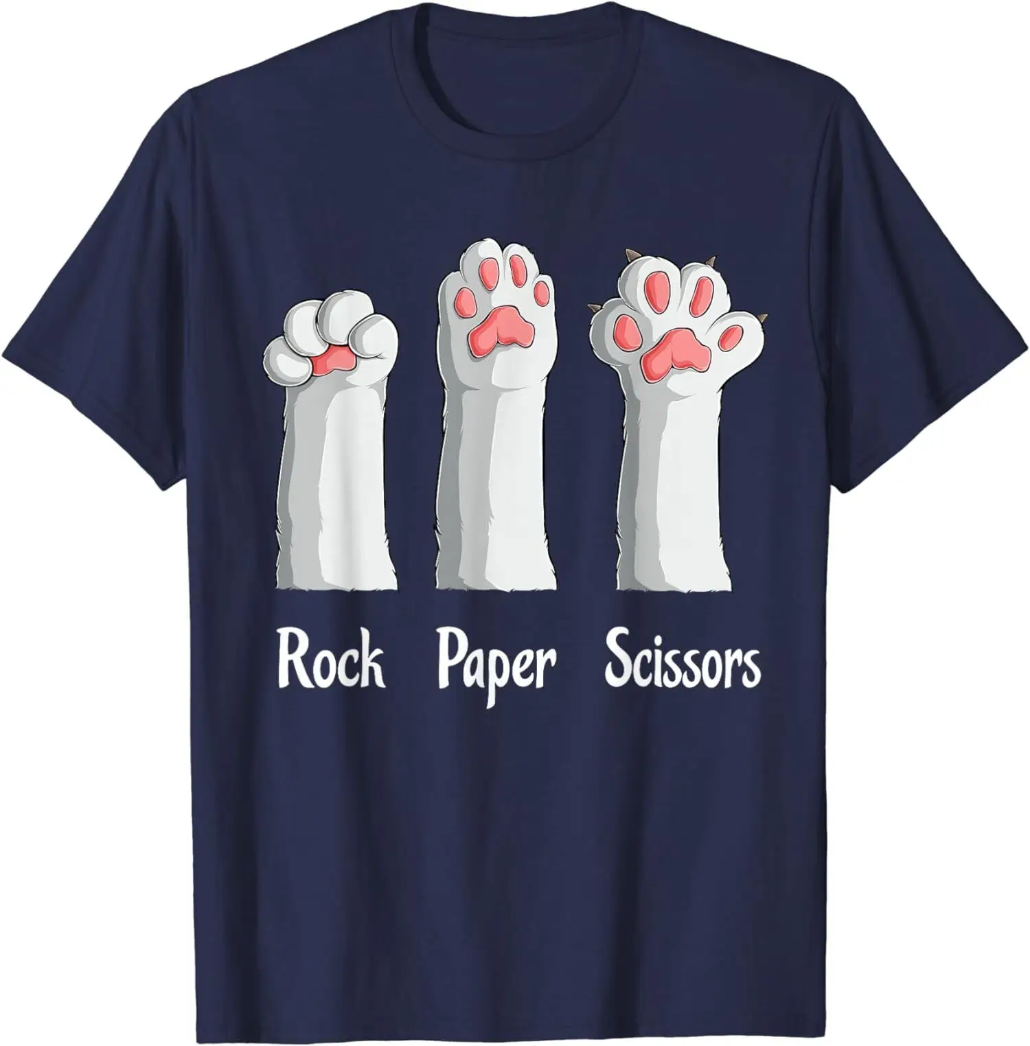 Cat Rock Paper Scissors Hand Game Cute Paw Gift Unisex T-Shirt