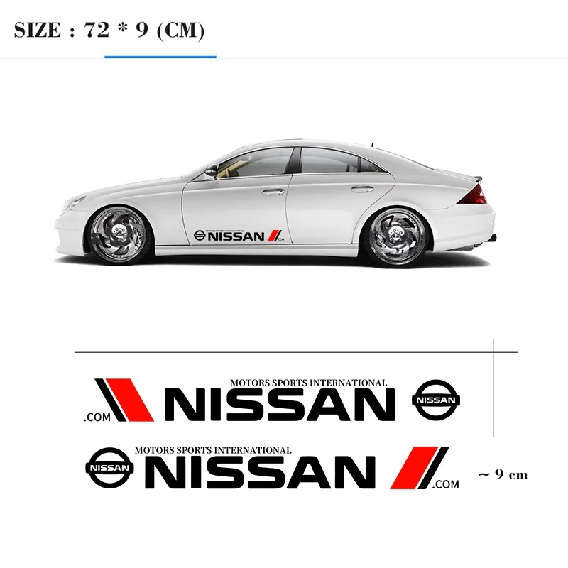 2Pcs Car Logo Body Door Waterproof Decorative Sticker For Nissan Nismo X-trail Almera Qashqai Tiida Patrol Y62 Teana J32 Skyline