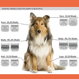 Lâminas de substituição para Pet Grooming, lâminas Clipper, compatível com Andis, KM-10 Series, Oster-A5, Wahl 8 principais vendas lâminas pet - №3