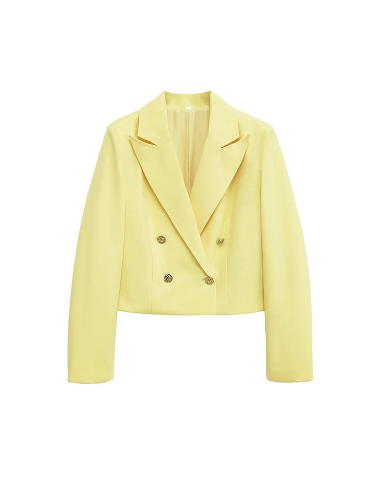 

Осенние новые поступления в европейском и американском стиле, тренд женской моды, двубортный пиджак с длинными рукавами