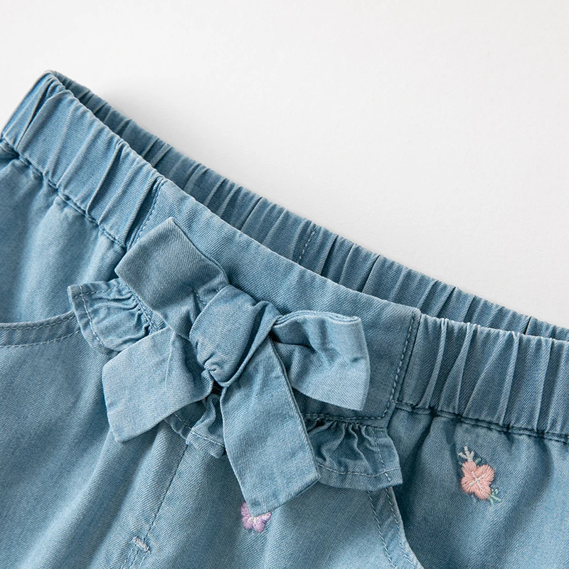 Dave Bella Girls Baby Pants kids Jeans Children Outer Wear Trousers Kids Casual Pants Children Clothes DB1230256 image 2