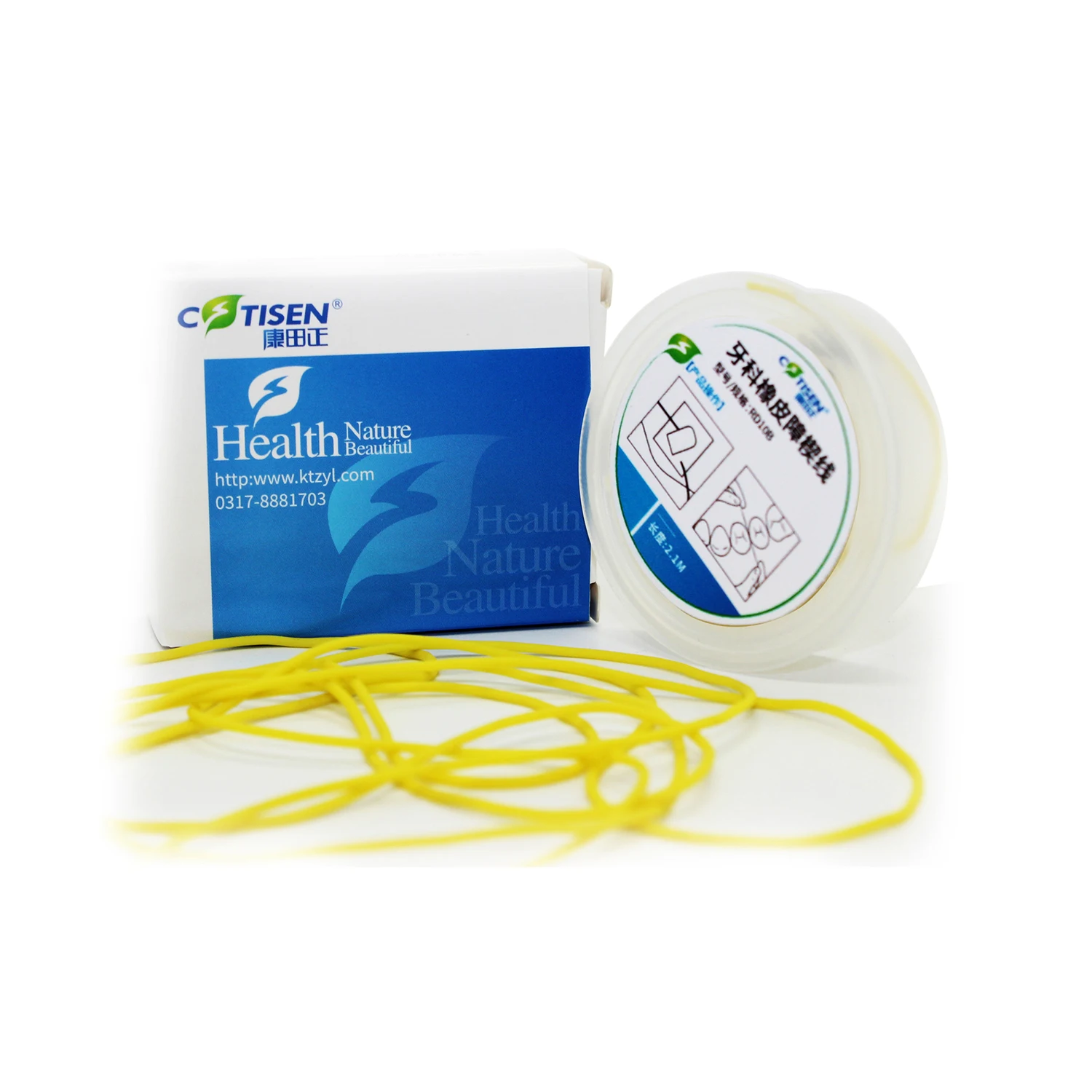 Cotisen RD10B Dental Rubber Dam Wedge Cord, 1.44mm Diameter, 2.1M Length Per Roll, 1 Roll Per Box, Dental Wedge