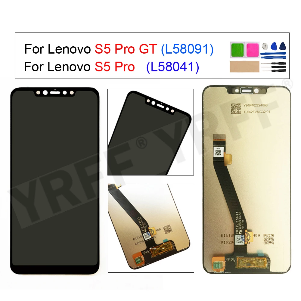 LCD Display andTouch Screen Digitizer Assembly For Lenovo S5 Pro L58041,For Lenovo S5 Pro GT L58091