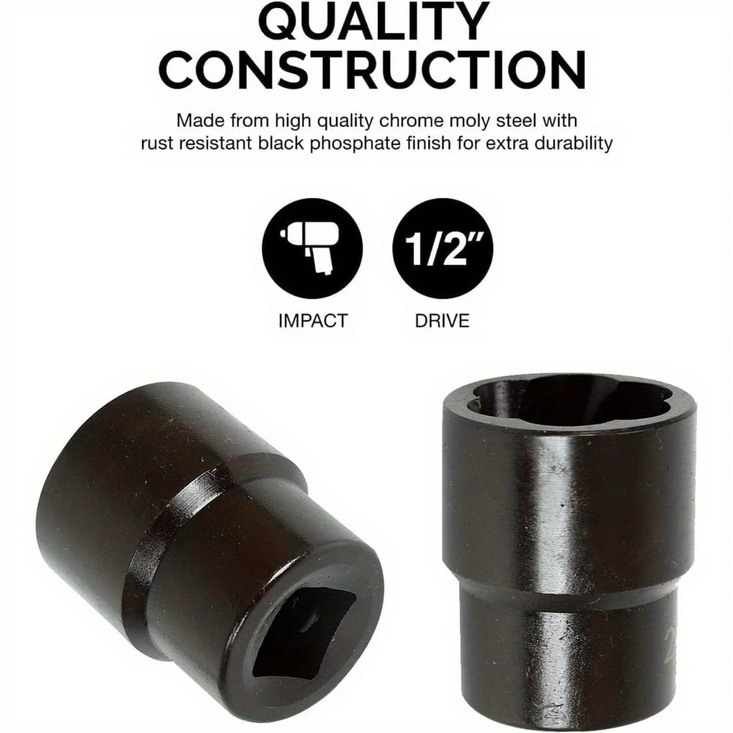 35pc 1/2 Polegada conjunto de soquete de impacto 6 pontos tamanho métrico 8-32mm, unidade profunda eixo porca conjunto de soquete de impacto, com caso portátil, vermelho