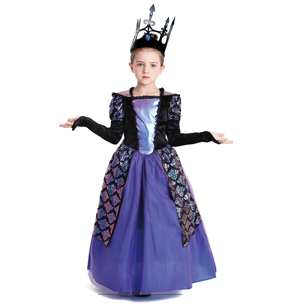 Twilight Princess Cosplay fur s pour enfants, robe de cour violette médiévale, déguisement d'Halloween pour enfants, costume de fête d'anniversaire pour filles