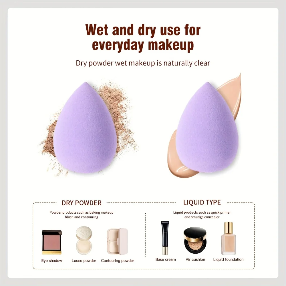 4-Piece Makeup Sponge Set & 10-Piece Mini Beauty Sponge Set, Velvet-Soft & Multipurpose Foundation Applicators