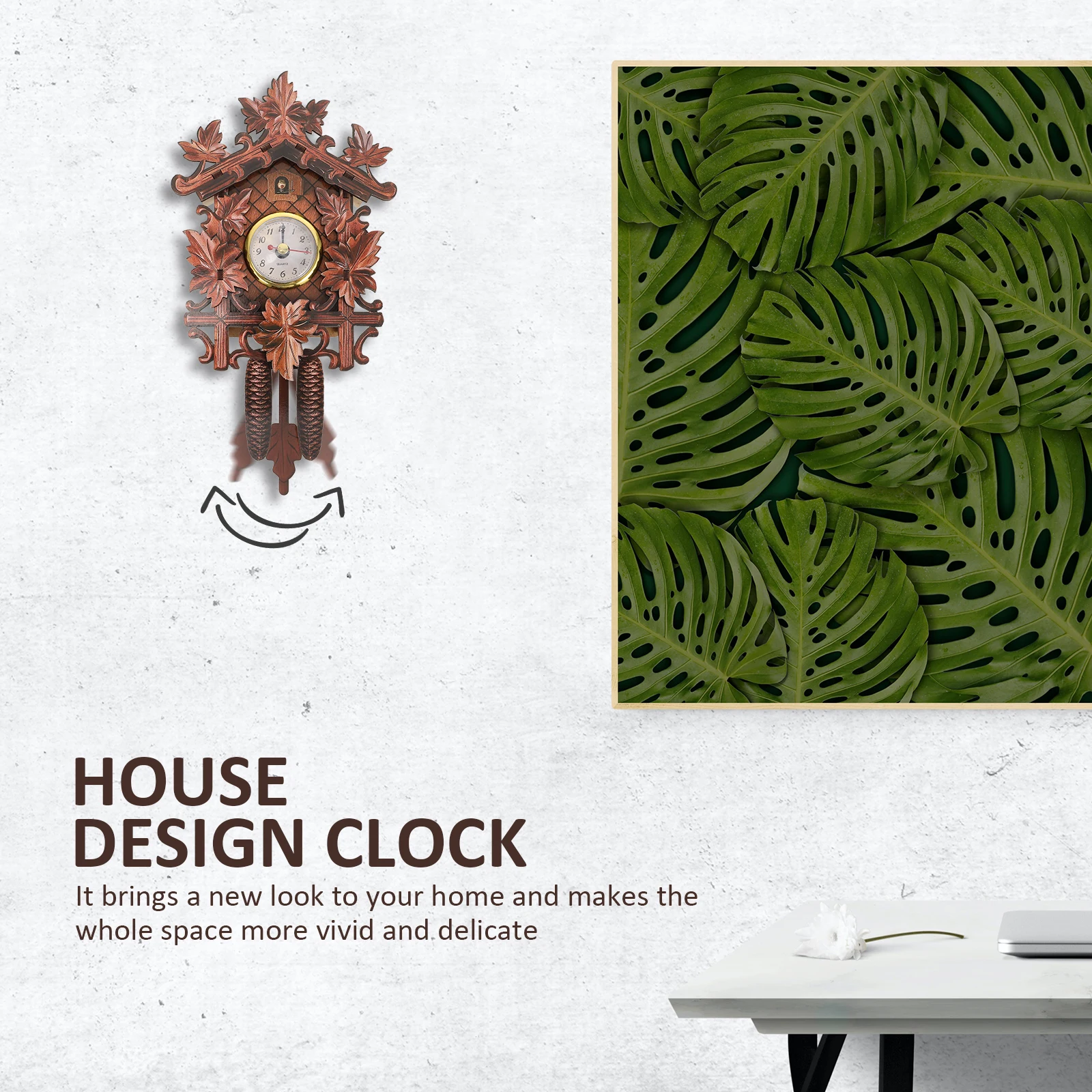 

Wooden Wall Clock Home Decor Retro Hanging Clock Living Room Bedroom Office Exquisite Craftsmanship Unique Design Lightweight