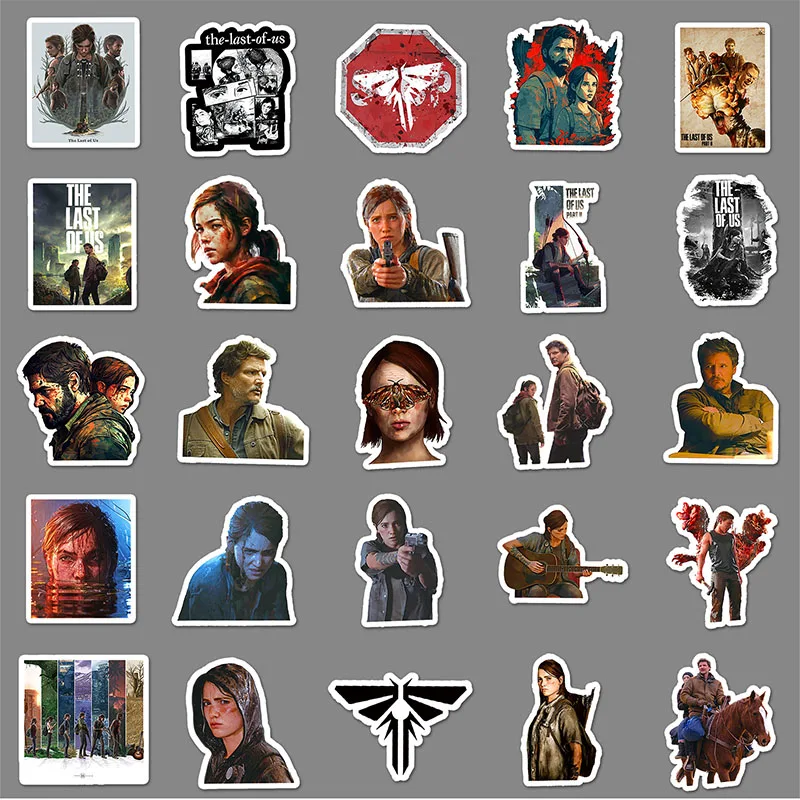 Bandai 50PCS The Last of Us DIY Stickers Phone Trunk Refrigerator Waterproof Anime Stickers Anime Figure Image Toys Sticker Gift