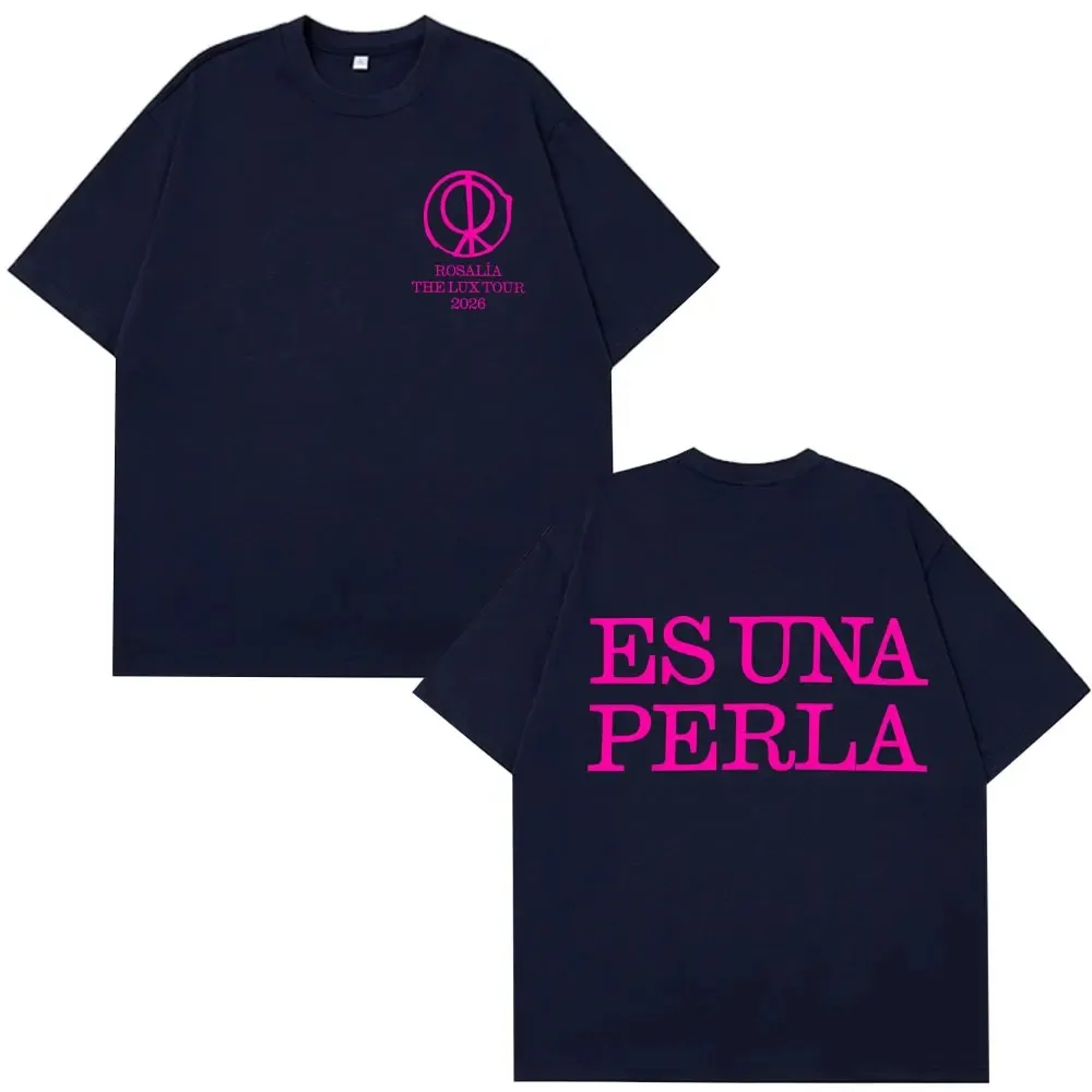 Camisetas de Verano de Manga Corta, Holgadas, de Algodón, con Estampado Estético de la Cantante Rosalia, Gira 2026, para Hombre y Mujer