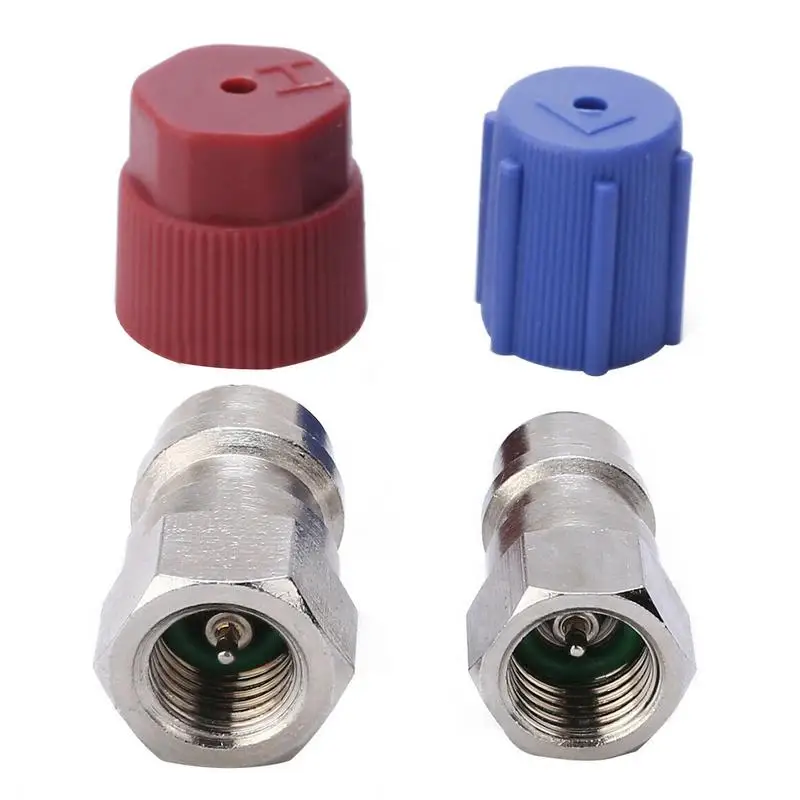 Zestaw do konwersji R12 na R134a R12 na R134 A High/Low AC Fitting Port Retrofits Adapter do konwersji pasujący do standardowego automatycznego powietrza