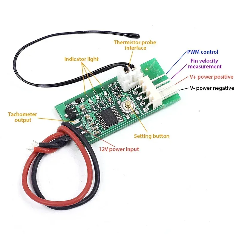 DC12V PWM Speed Controller Fan Speed governor 4 Wire Computer Temperature control Switch for PC CPU Cooler Fan Alarm STK IC