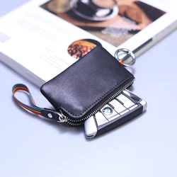 Mini Purse for Men Wallet Women Genuine Leather Zipper Brand Short Lady Small Slim Key Case Women's Wallets Male Thin Portomonee