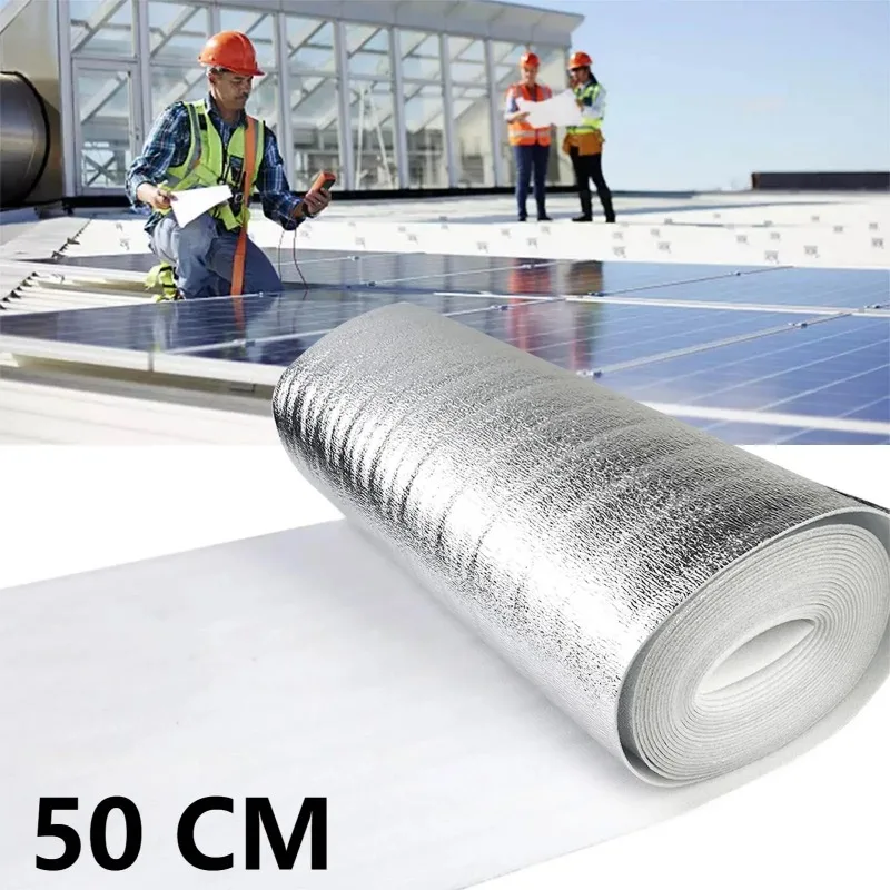 Película reflectante de aislamiento térmico de pared para radiador, lámina de aluminio para techo, calefacción del hogar, 5m/10m