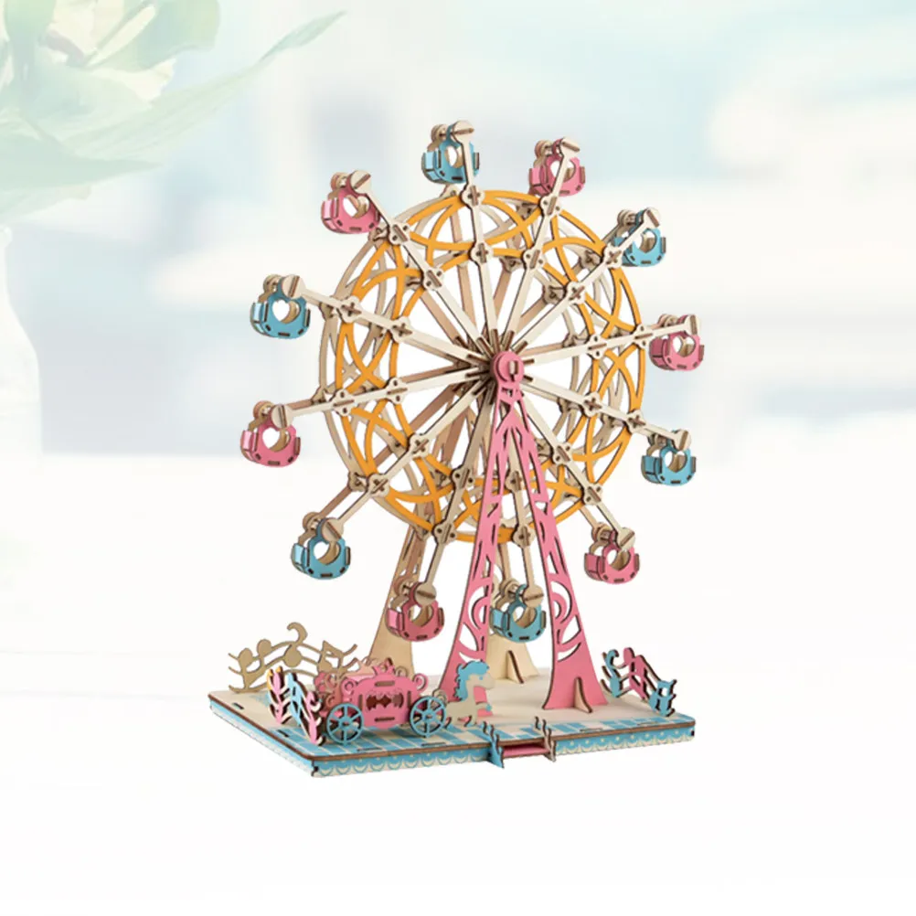 

Wooden Ferris Wheel 3D Puzzle Colorful DIY Puzzle for Kids Children Creative Educational Desktop Decoration Wooden Puzzles