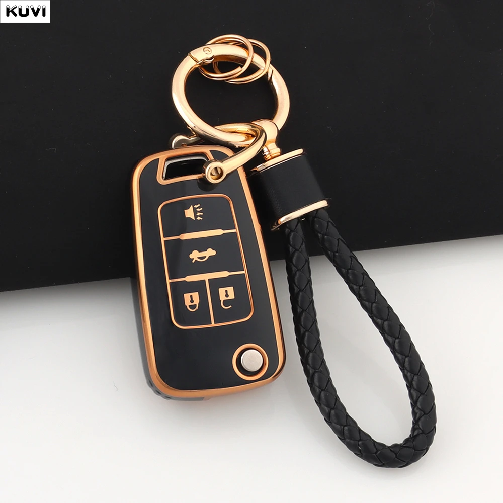 For Chevrolet Cruze Aveo Trax Sail Malibu Captiva Opel Vauxhall Astra J Corsa Insignia Mokka 4 Buttons Car Flip Key Case Cover