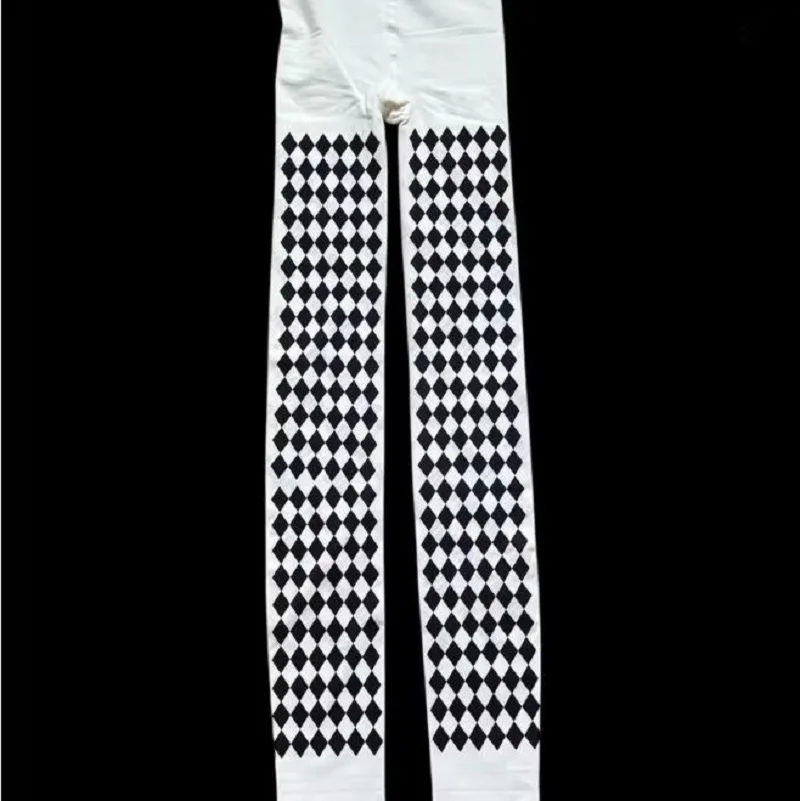 Women's Stockings Y2k Bodystocking Sexy Shoopy Tights With Pattern Fetish Pantyhose Punk Harajuku Theights Emo Sissy Tightening