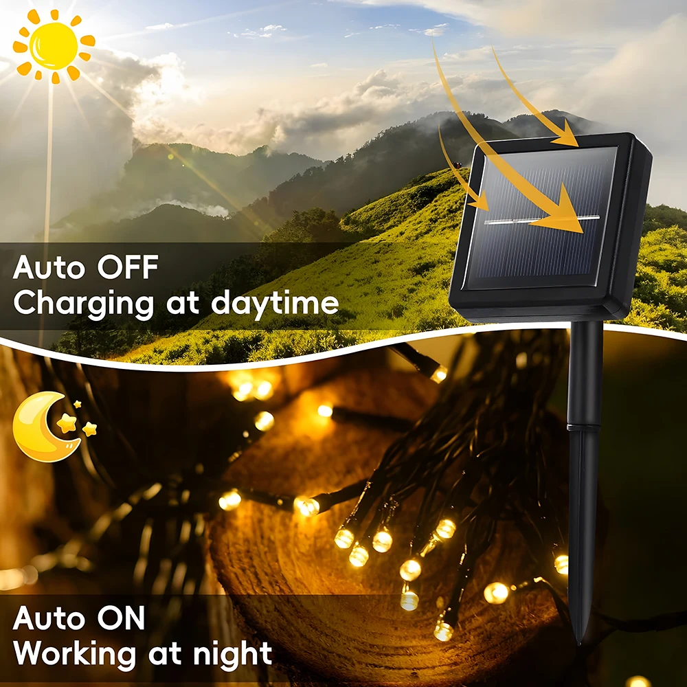 Solar String Lights Outdoor Extra Long 20/30LED Solar Christmas Light Waterproof Tree Twinkle Light for Garden Yard Patio Decor