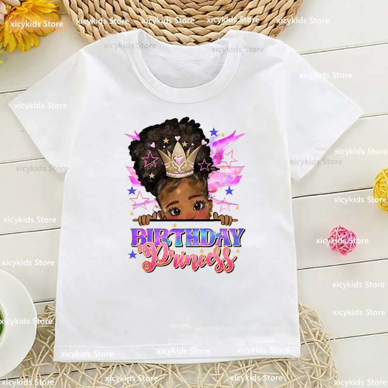 Afro Girl Afro Baby Little Miss Juneenth Black Peekaboo Girl Tshirt Cute Kids Tshirt Fashion Summer Melanin Black  Girls Tshirts