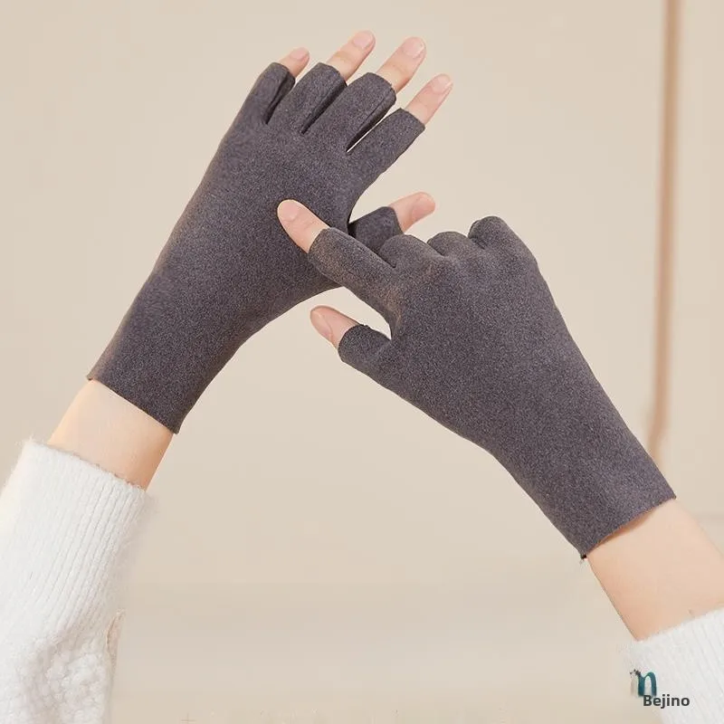 

Женские термоперчатки с флисовой подкладкой для вождения, офиса, учебы, письма, теплые, легко надеваемые, весна-осень