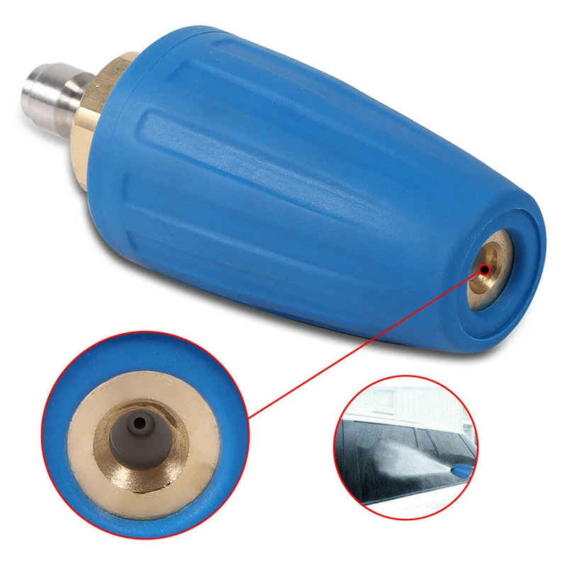 1/4in Quick Connect High Pressure Washer Cleaner Spray Turbo Rotation Nozzle Tip 3000 PSI / 207 BAR Washer Nozzle Car Care Clean