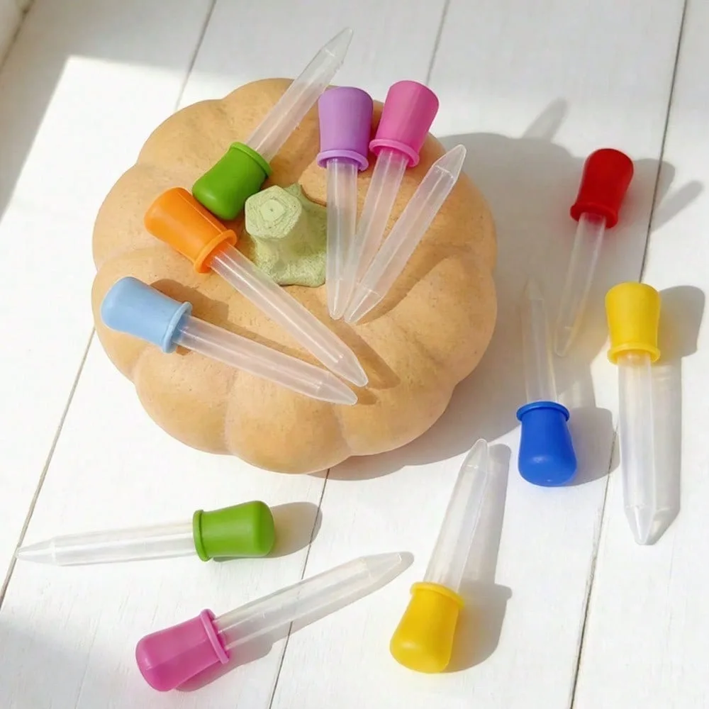 1/3/5PCS Silicone Bulb Plastic Straw Graduated Dropper Titrator for Scented Candle Handmade Essence Pigment Adding Tools