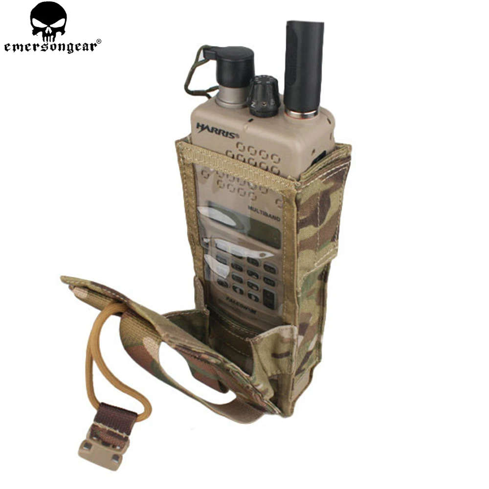 EMERSONGEAR Tactical PRC 148/152 Radio Pouch Hunting Paintball Airsoft Combat Gear Molle Radio Holder Multi-camo  Black EM8350