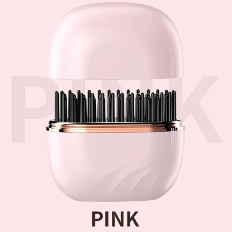 

Portable Hair Straight Brush Anti-Scald USB Rechargeable Dual Use Lightweight Hairdressing Tool for Frizz Control and Quick Styling (Pink)