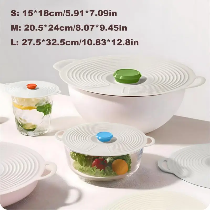 

Silicone Fresh-keeping Lid Anti-spill Lid Dust-proof And Leak-proof Lid Kitchen Gadget Pot Lid Tableware Pot Lid Oil Cover Home