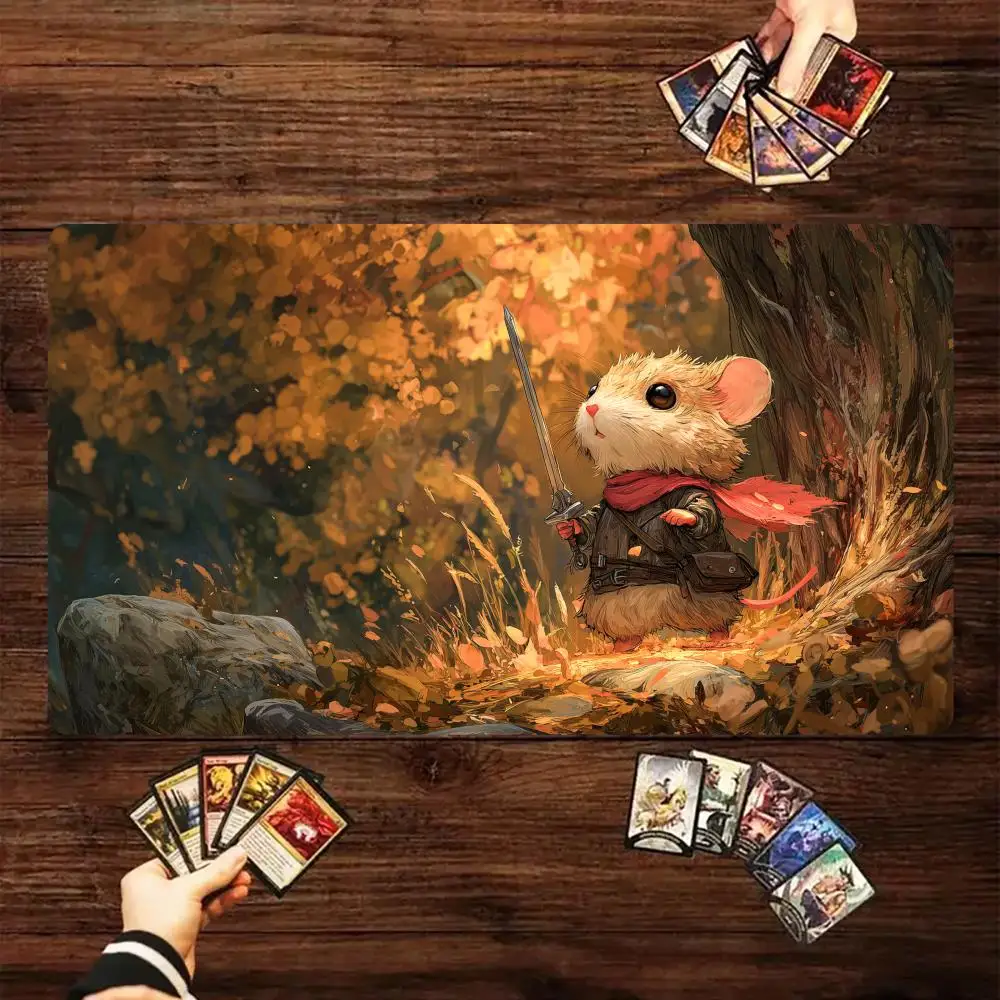 Forest Swordsman Magic Card Battle Mat TCG Playmat Anti-slip Base 35X60CM Gathering Gaming Mats Board Game Mat for TCG Card Pad