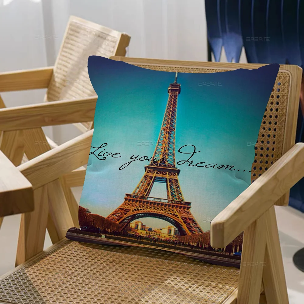 Eiffel Tower Pillow Cover Design Cushion Cover Decor Holiday Decorati