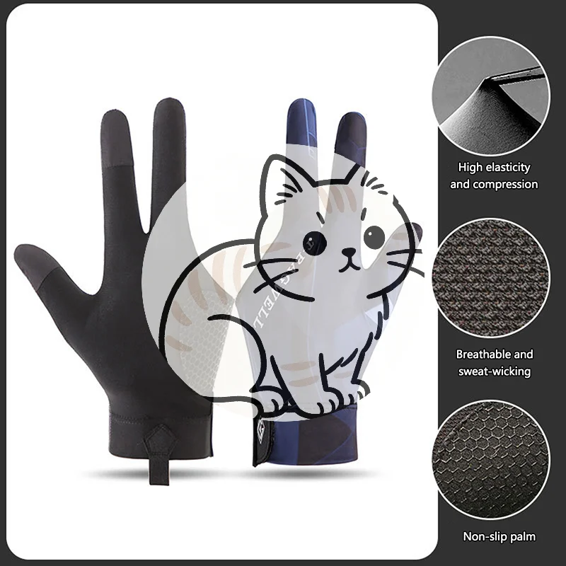 

Бильярдная перчатка для левой руки, 1 шт., на три пальца, для снукера и бильярда, с нескользящими наклейками, эластичная, для тренировок по бильярду