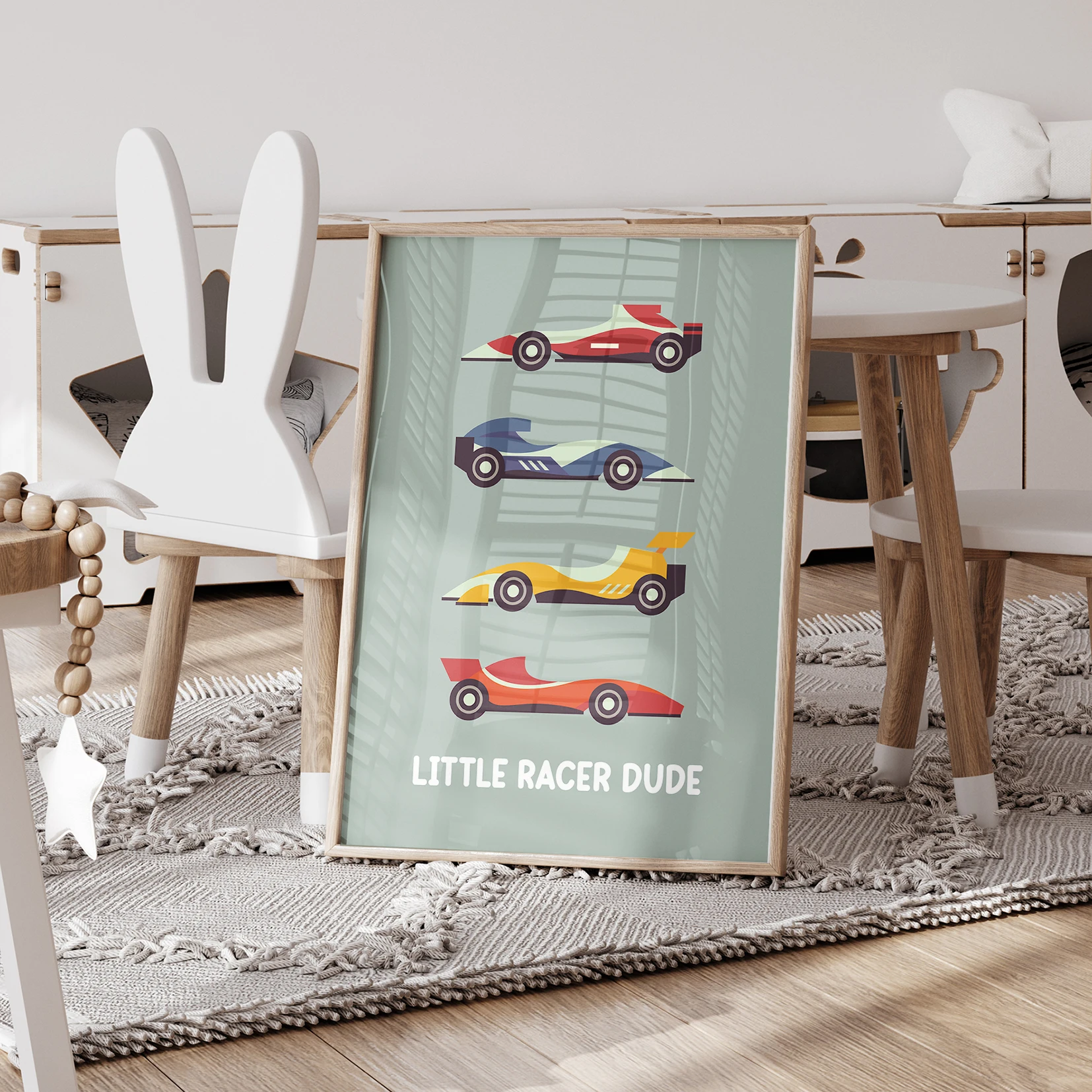 3pcs Cartoon Children Lightning Racing Wall Art Prints Canvas Painting Poster Picture For Living Room Home Decor
