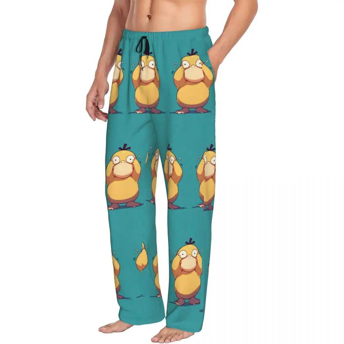 Custom Ducks Pajama Pants for Men Animated Film Lounge Sleep Stretch Sleepwear Bottoms with Pockets