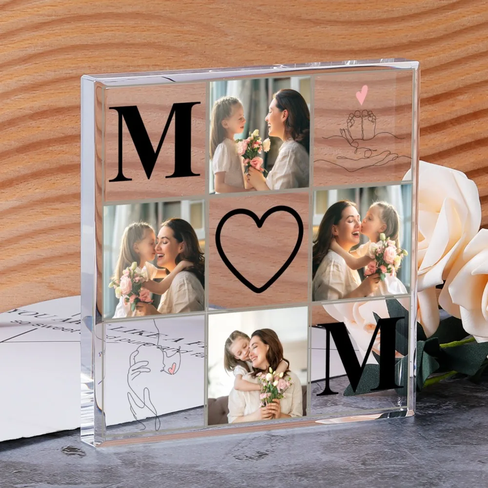 

Mother's Day Gift Custom Photo Acrylic Frame Desktop Picture Plaque for Mommy Mama Step-mother Sweet Birthday Gift from Daughter