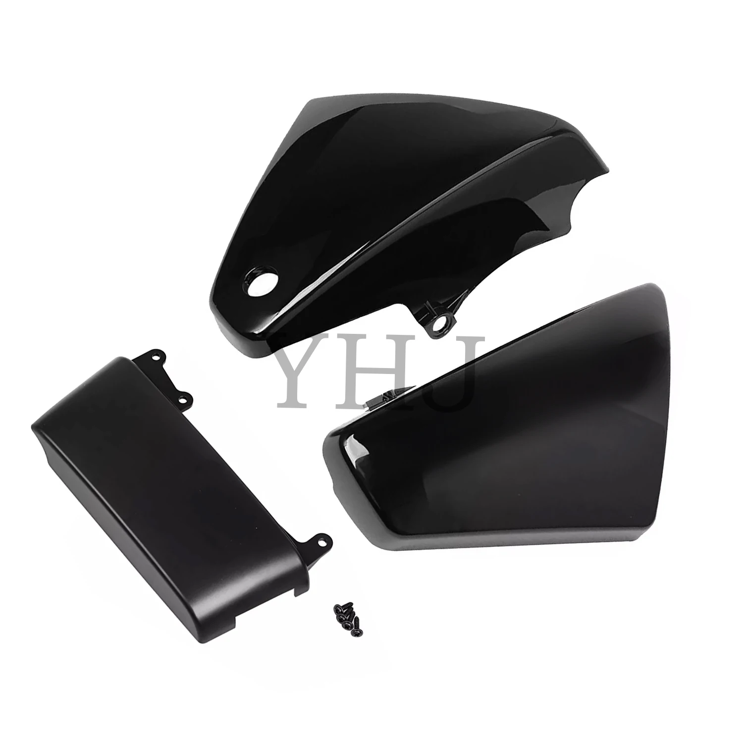 ABS Plastic Battery Side Fairing Covers For Kawasaki Motorcycle Vulcan 900 VN900 Classic Custom 2006-2020 Glossy Black/Chrome