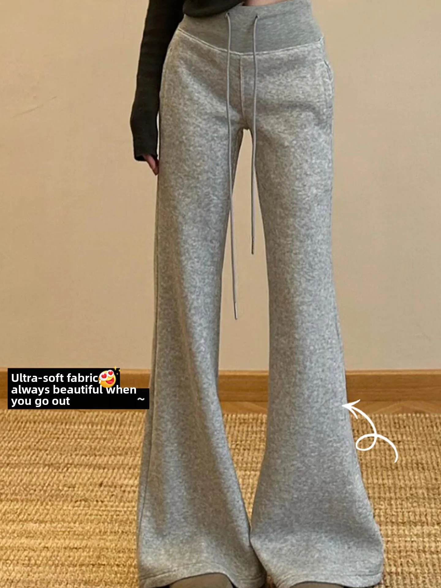 กางเกงขายาวทรงกระดิ่งเอวสูงสำหรับผู้หญิง สไตล์ลำลอง เหมาะสำหรับเล่นโยคะ ออกกำลังกาย ใส่สบาย รุ่นใหม่สำหรับฤดูใบไม้ผลิและฤดูใบไม้ร่วง