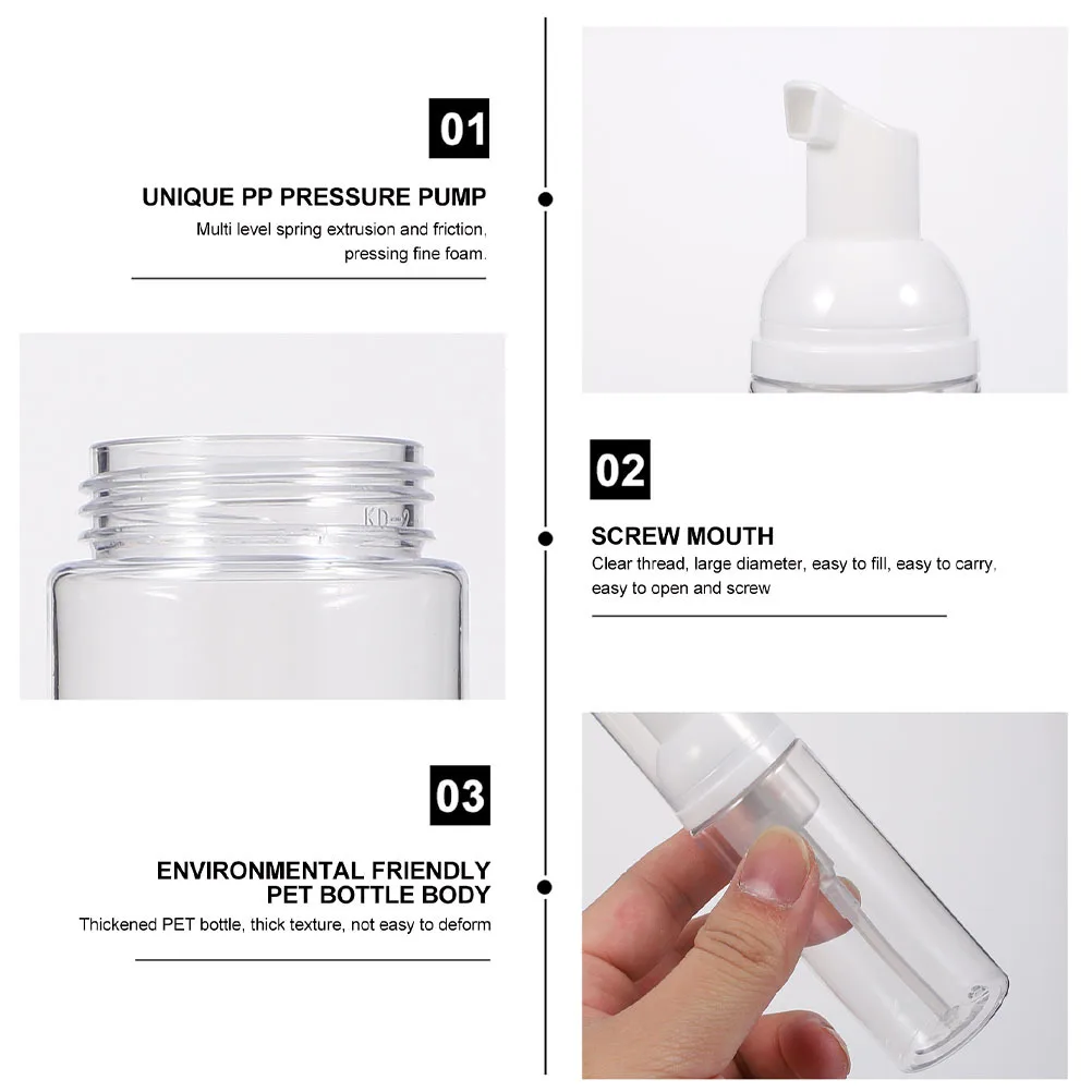 

12Pcs Empty Foaming Bottles 50ml Travel Refillable Pump Soap Shampoo Shower Gel Dispenser Set Foaming Bottle Empty Soap Bottle
