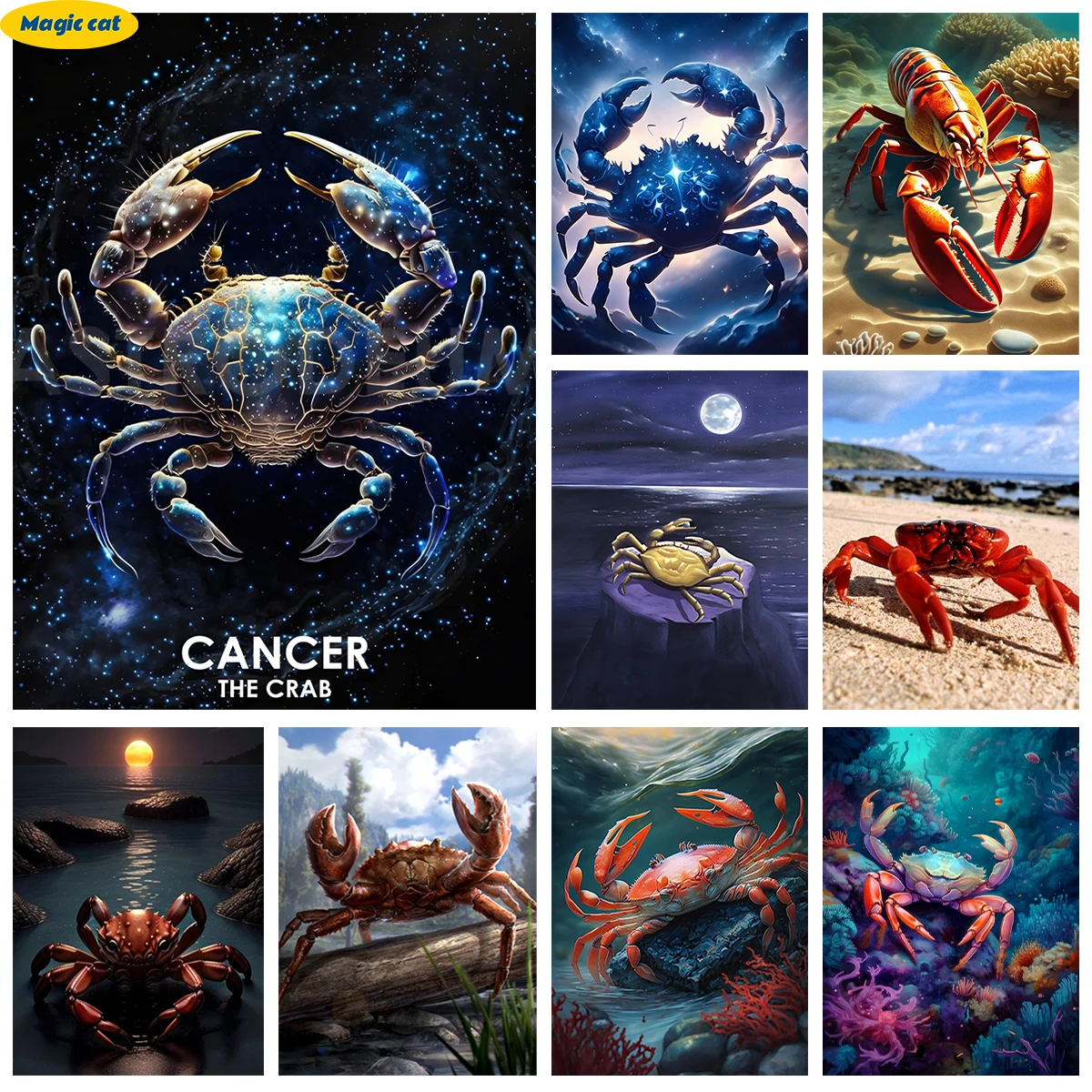 

Scorpio Diamond Painting Kit Crab And Lobster Diy Diamond Embroidery Cross Stitch Mosaic Mural Ocean Home Wall Decor Hand Gift