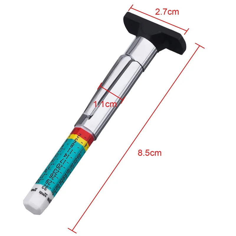 20 Packs Tyre Tread Depth Gauge Color Coded Tire Depth Gauge Tool Tire Tread Depth Accurate Measurement Tools