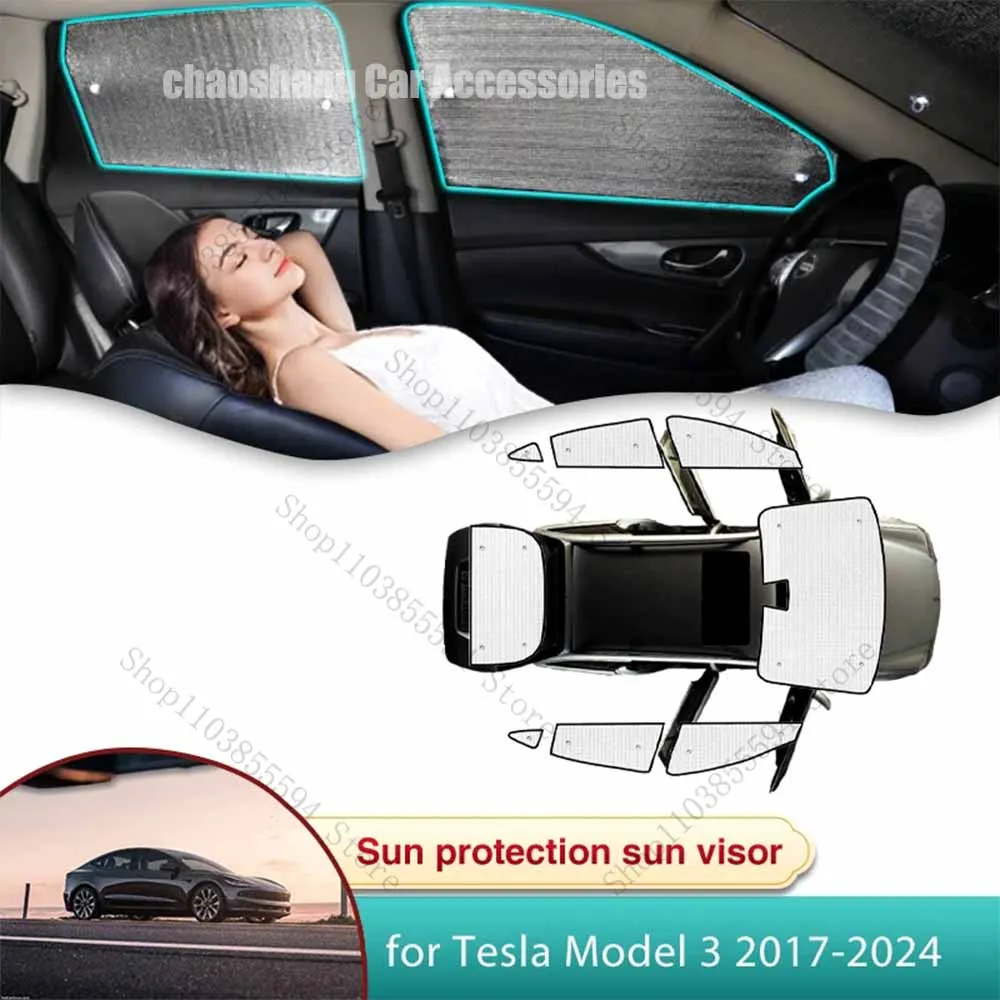 

Car Sun Shade for Tesla Model 3 2017 2018 2019 2020 2021 2022 2023 2024 Accessories Sunshade Windshield Privacy Shading Parts