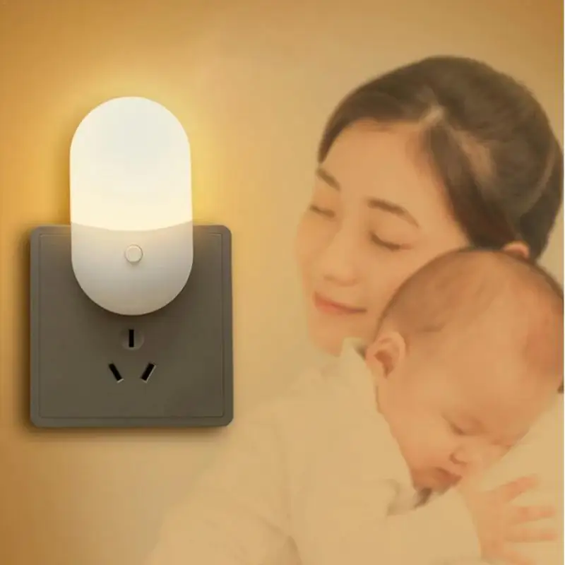 Bedside Lamp LED Mini Night Light EU US Plug Eye Protection Night Light Kids Gift Use For Bedroom Living Room Baby Feeding