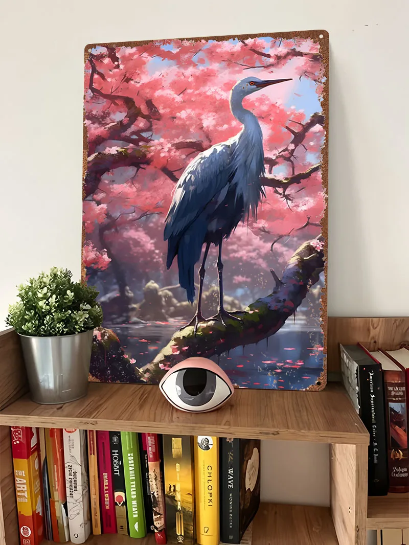 سيرين ساكورا كرين تسجيل الطباعة المعادن المشارك القهوة بار اكسسوارات للمنزل ديكور مخصص معدن القصدير علامات لديكور الحائط #4