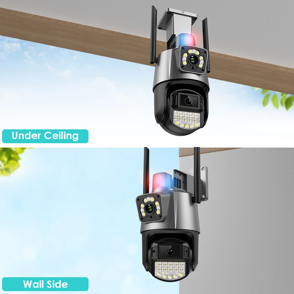 ビデオ監視カメラ,CCTV,8mp,4k,wifi,ip,4xズーム,デュアルレンズ,360度,デュアルスクリーン,ptz,自動追跡