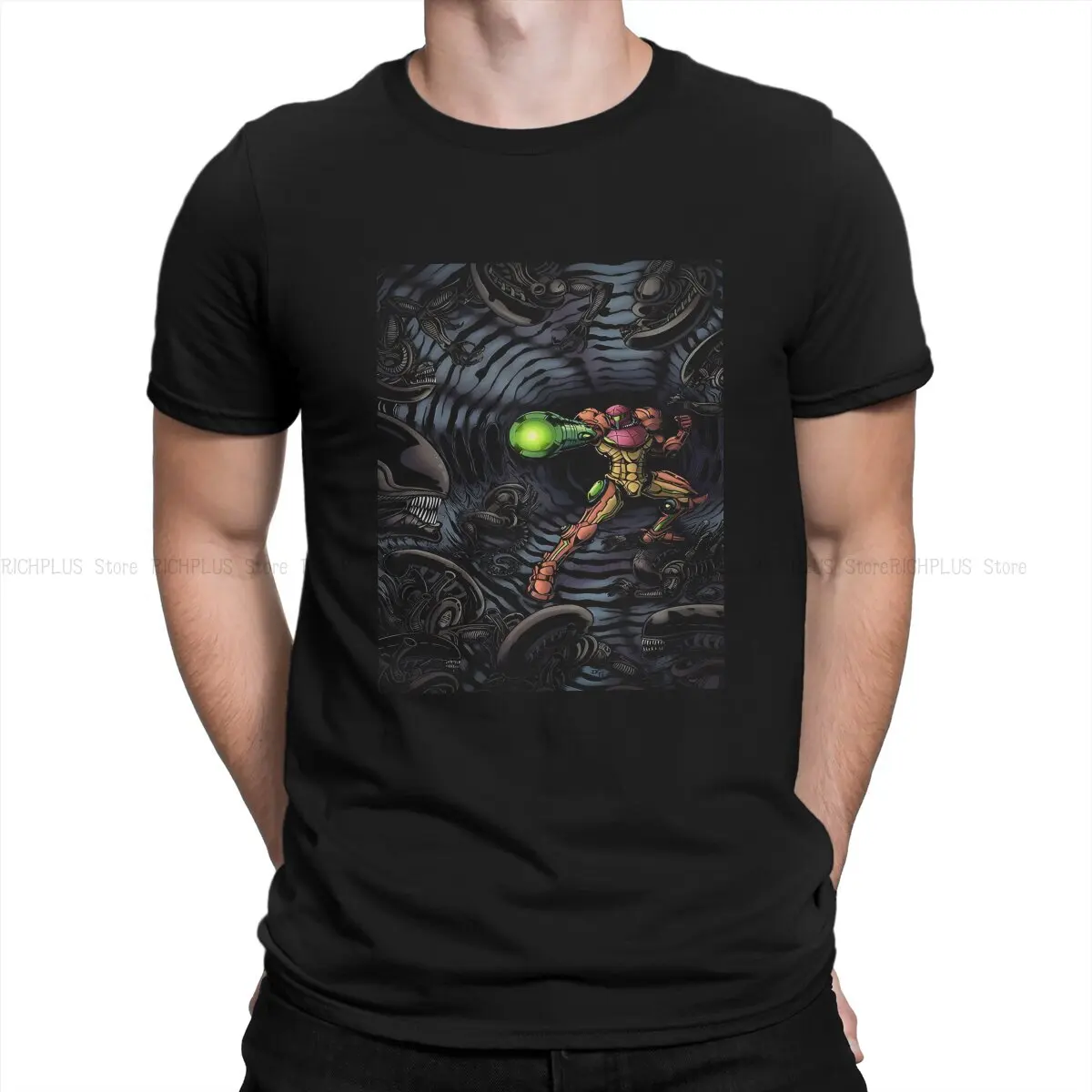 Super Metroid Game TShirt Metroid Basic Polyester T Shirt Leisure Men Clothes Ofertas Big Sale