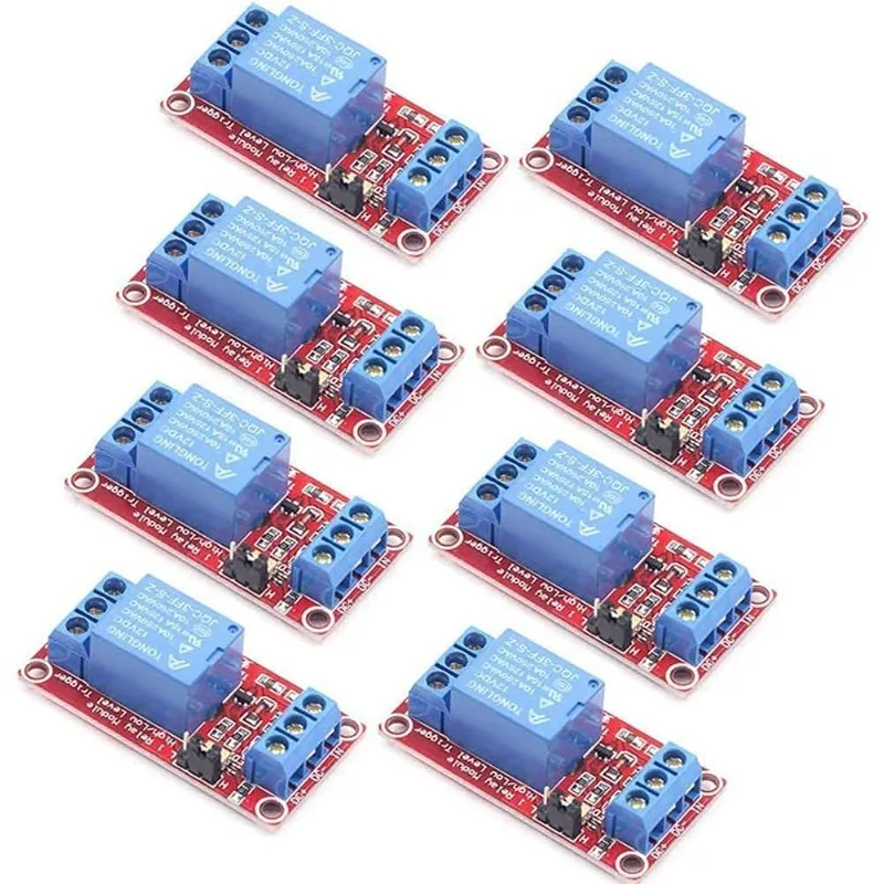 8PCS DC 5v 1 Channel Relay Module Shield for Raspberry Pi with Optocoupler Support High and Low Level Trigger for Arduino