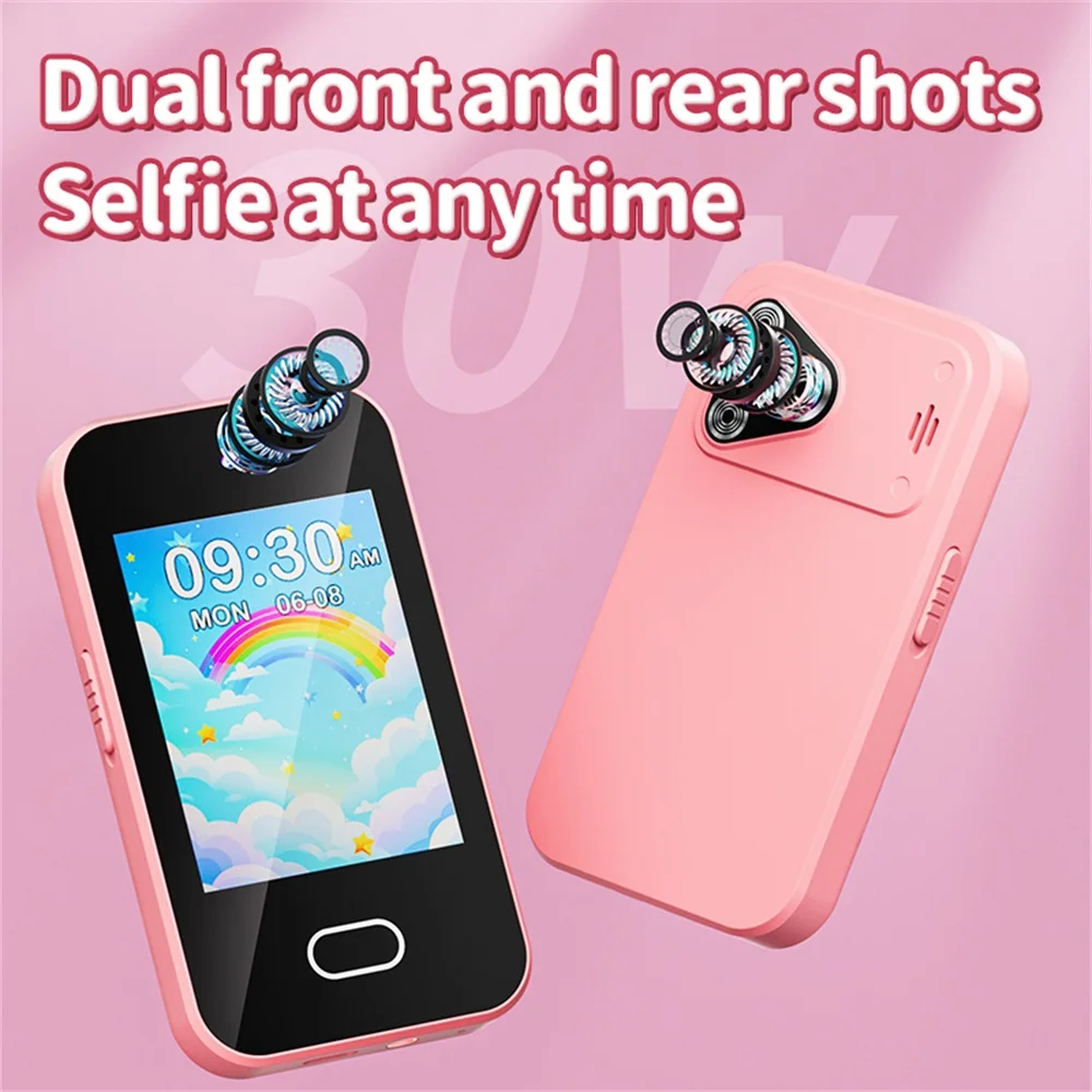 Kids Smart Phone For Girls Boys Student Dual Camera Music Player Toddler Learning Machine 16 Games Mini Phones For Birthday Gift