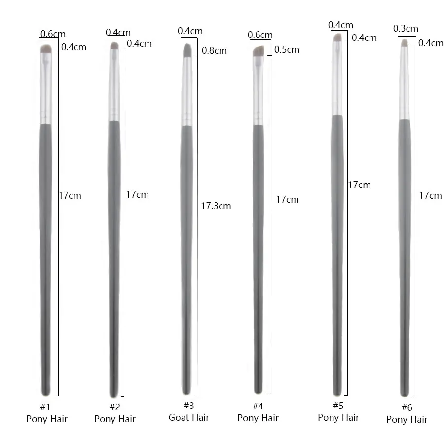 1 unidad de brochas de maquillaje para sombra de ojos de precisión de pelo de poni, juego de brochas de maquillaje para manchas pequeñas, Kit profesional para ojos, brocha elegante ahumada con forma puntiaguda