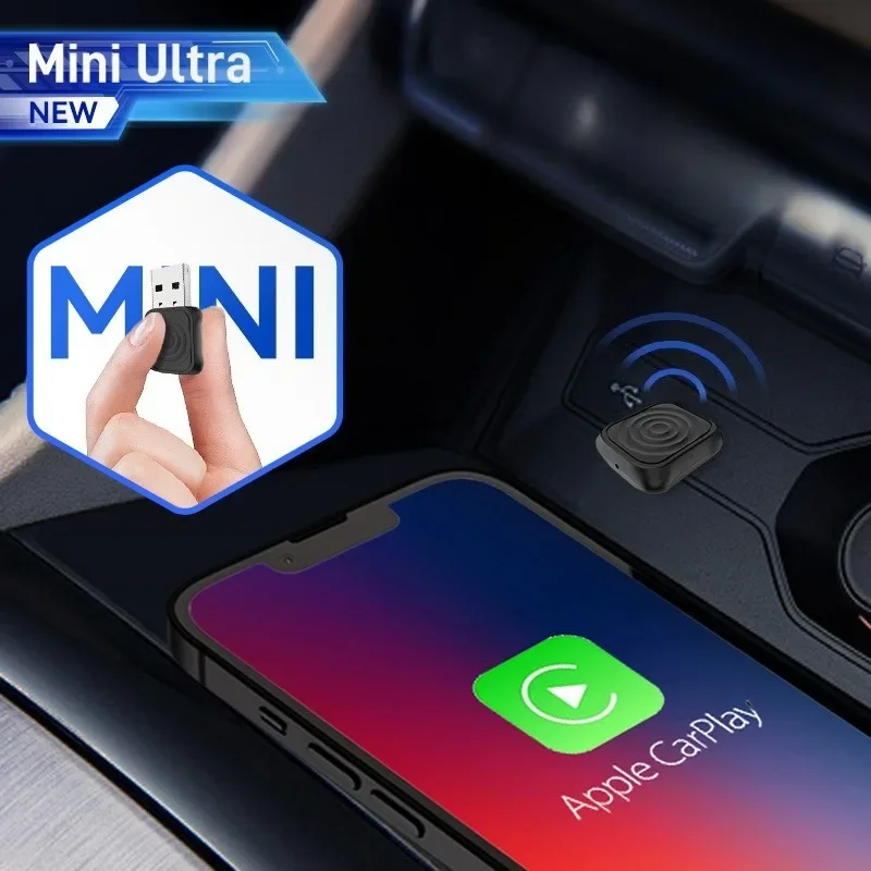 لطيفة أندرويد السيارات اللاسلكية دونغل واي فاي 5.8G السيارات ربط صندوق دعم سبوتيفي الموسيقى CarlinKit محول CarPlay اللاسلكي الصغير