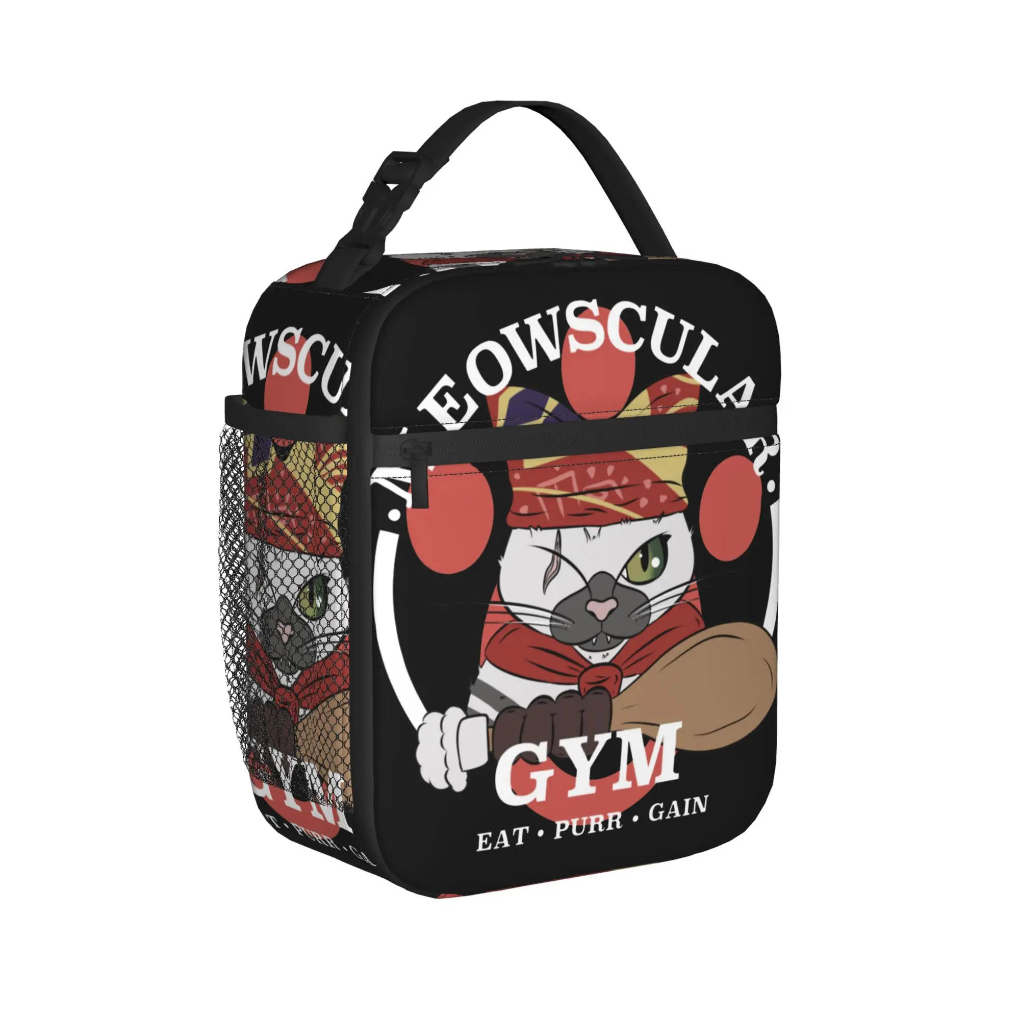 Meowscular Gym Insulated Lunch Bags Cooler Bag Meal Container Monster Hunter World MHW Game Tote Lunch Box for Men Women College