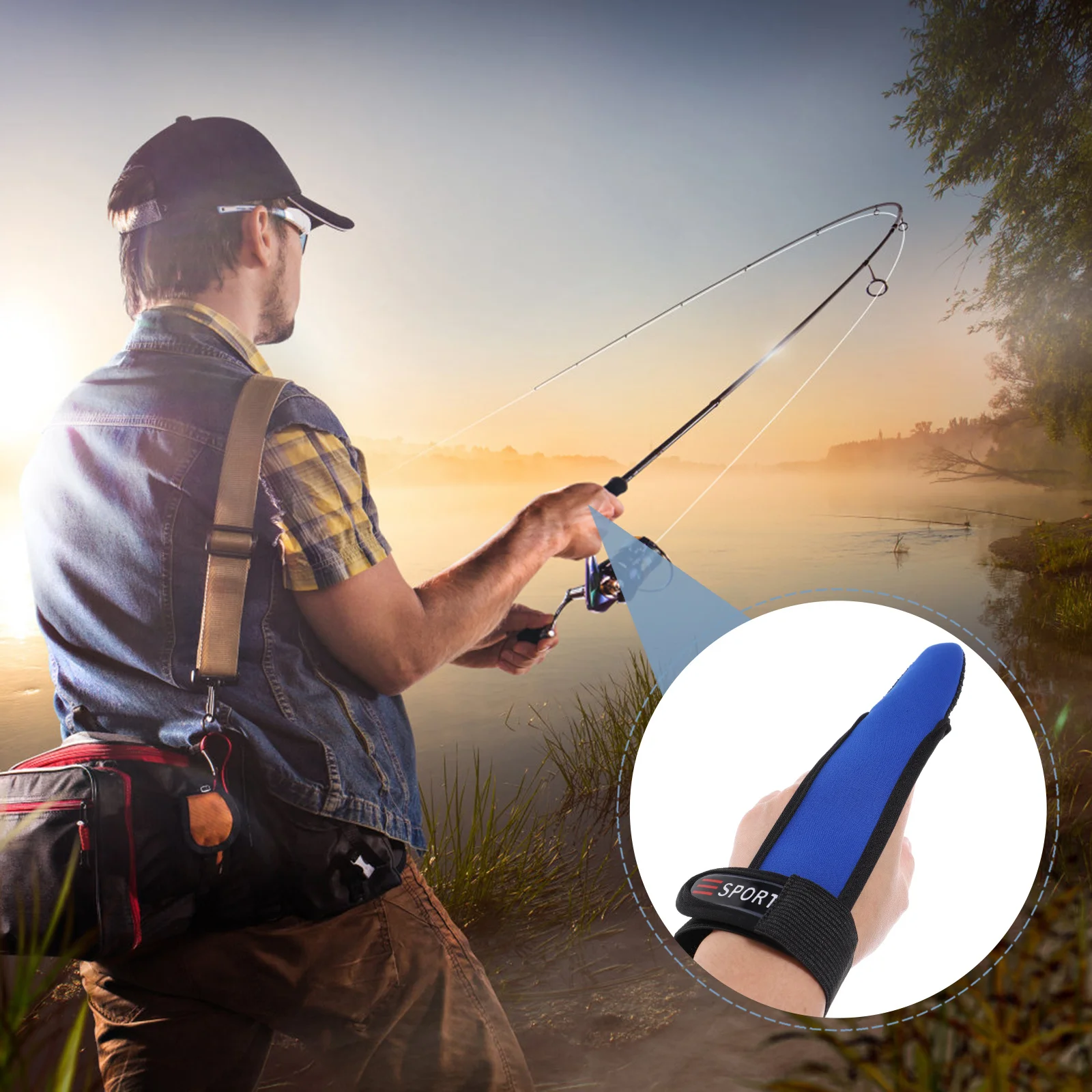 

3Pcs Wear-Resistant Non-Slip Fishing Gloves Adjustable Finger Stall Protector for Fly Sea Casting One Size Fits Most